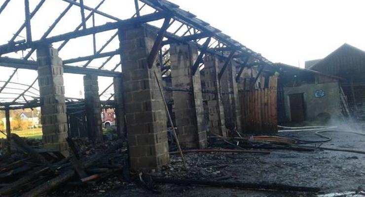 Pożar stodoły w Grabiu