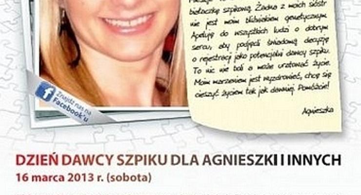 Podziel się swoim szpikiem z Agnieszką