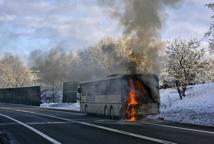 Pożar autobusu na obwodnicy