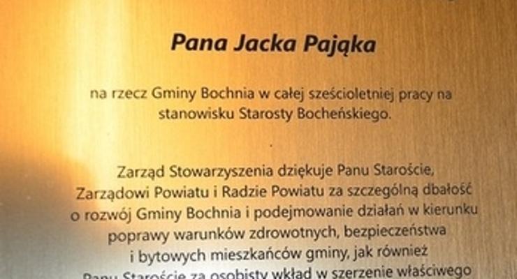 Stowarzyszenie docenia działania starosty