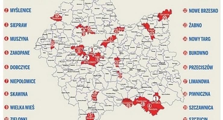 Trzciana wysoko w rankingu. Bochni w nim brak