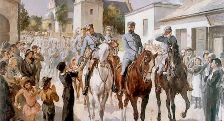 Śpiewanie pieśni legionowych u Bochniaków