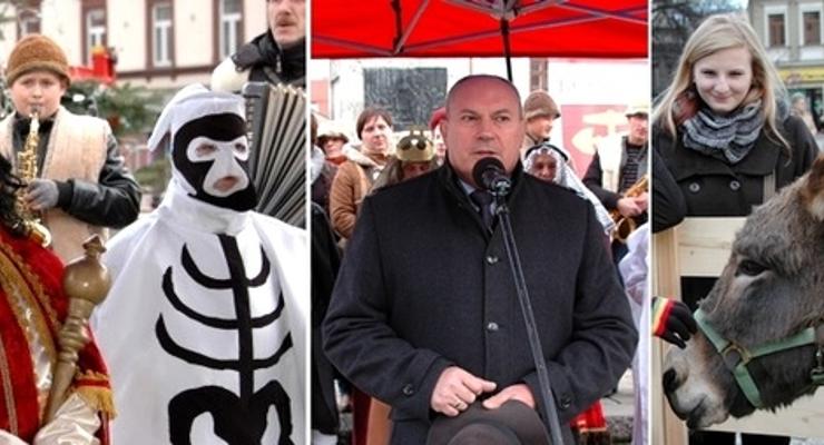 Spotkanie Wigilijne na rynku-życzenia burmistrza miasta
