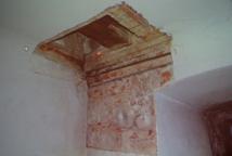 Fragment polichromii i strop belkowy odkryty na zamku żupnym