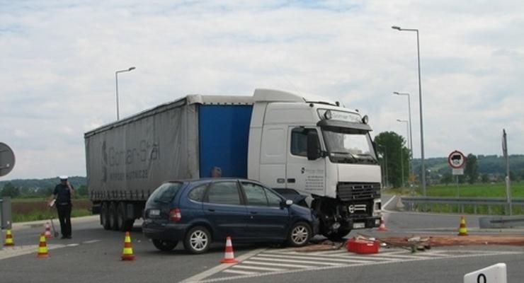 Wypadek przed autostradą