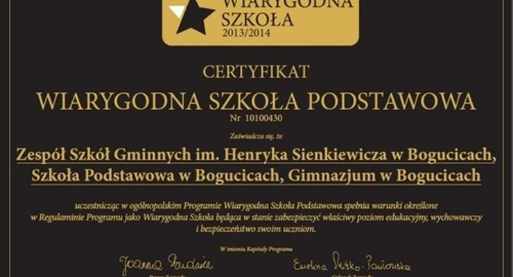 Wiarygodna Szkoła w Bogucicach