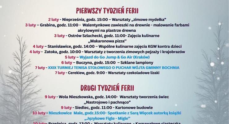 Zimowe ferie w Gminie Bochnia