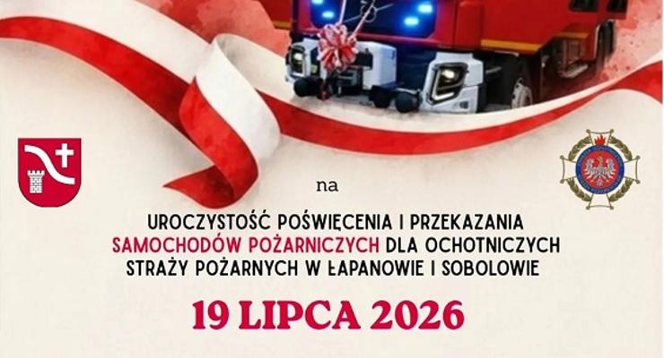 Poświęcenie samochodów strażackich w Łapanowie
