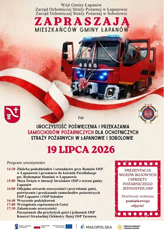 Poświęcenie samochodów strażackich w Łapanowie